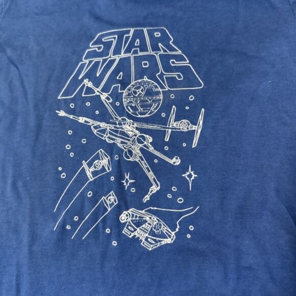 Star Wars Death Star X Wing Tie Fighter Millennium Falcon TShirt Kids X Small - Picture 2 of 8